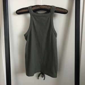 Olive Green Lace Up Shirt